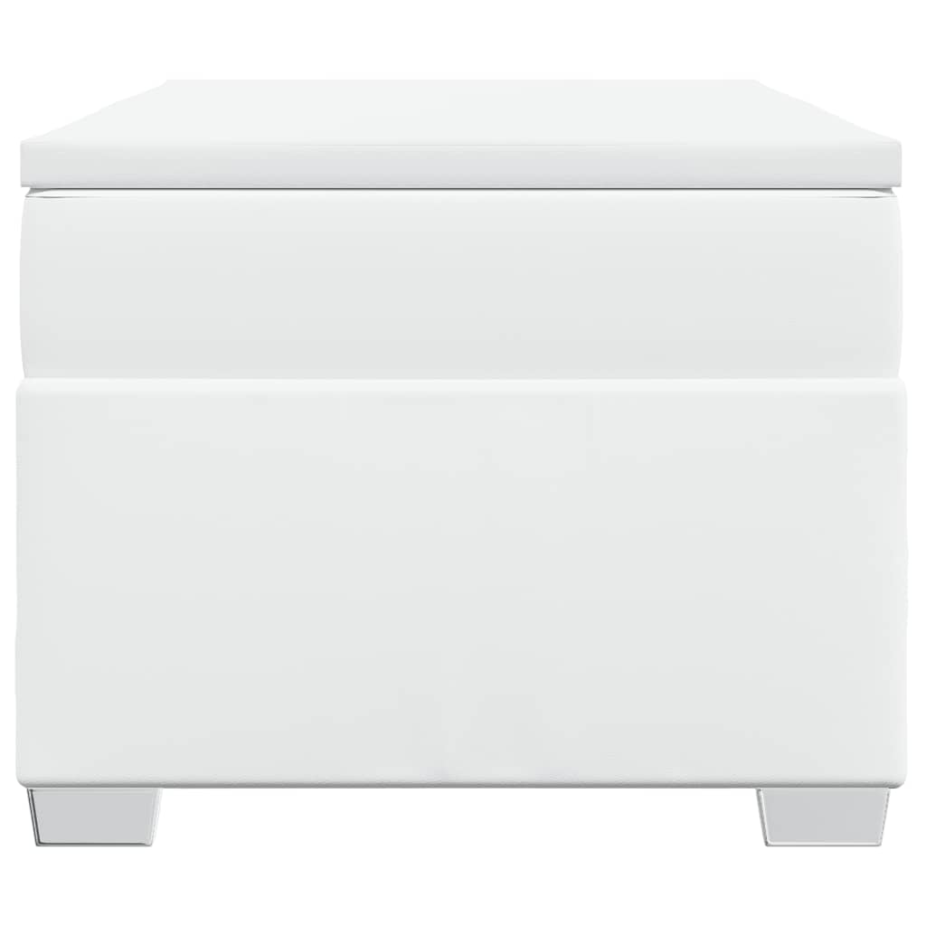 kontinentalseng med madras 90x190 cm kunstlæder hvid