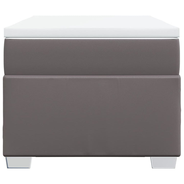 kontinentalseng med madras 90x190 cm kunstlæder grå