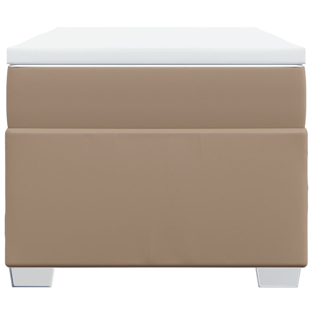 kontinentalseng 90x190 cm kunstlæder cappuccinofarvet
