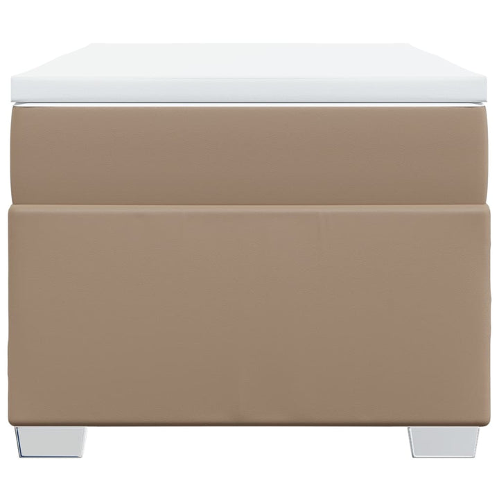 kontinentalseng 90x190 cm kunstlæder cappuccinofarvet