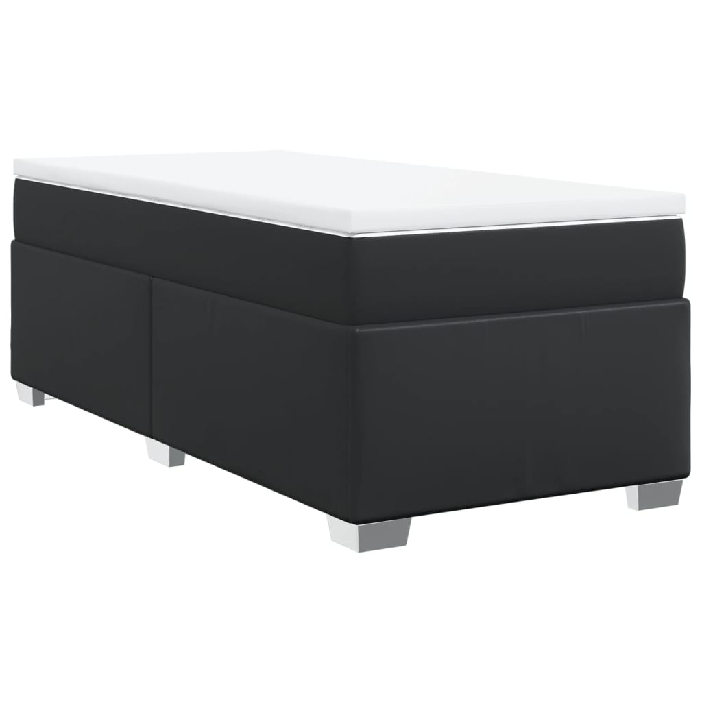 kontinentalseng med madras 90x200 cm kunstlæder sort