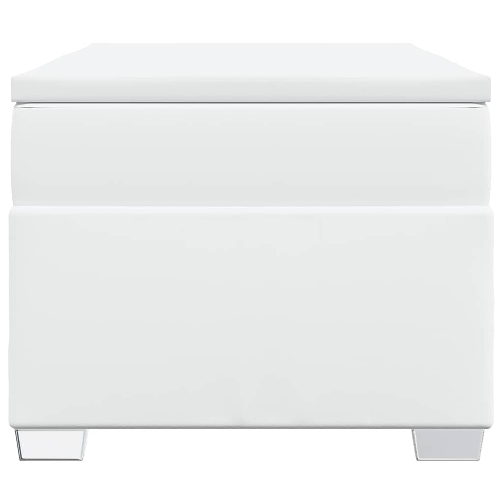 kontinentalseng med madras 90x200 cm kunstlæder hvid