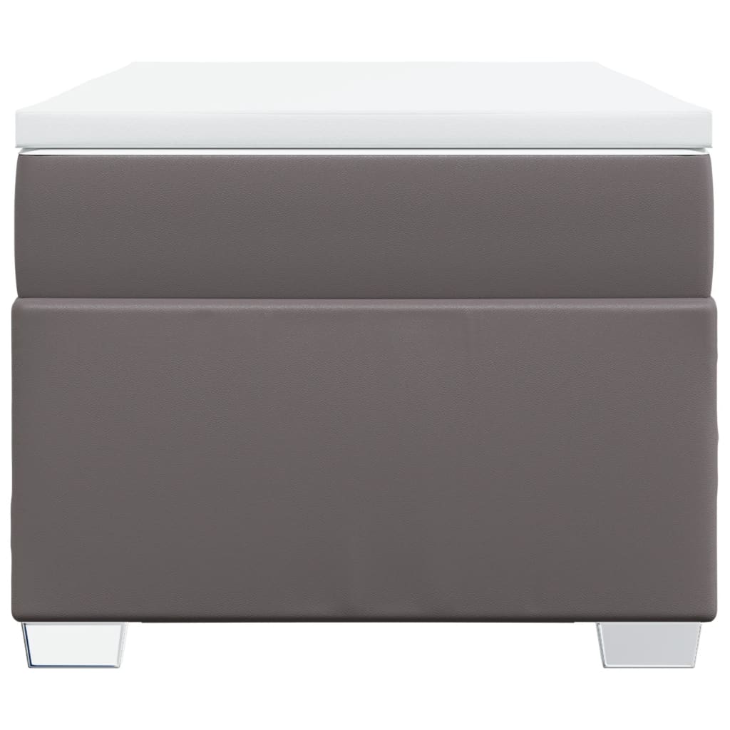 kontinentalseng med madras 90x200 cm kunstlæder grå