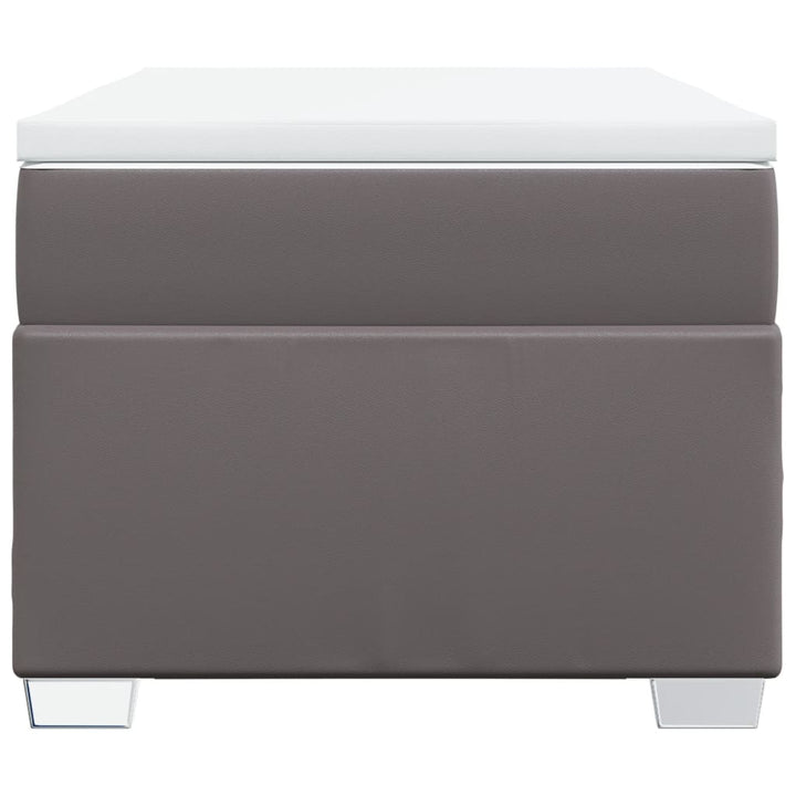 kontinentalseng med madras 90x200 cm kunstlæder grå