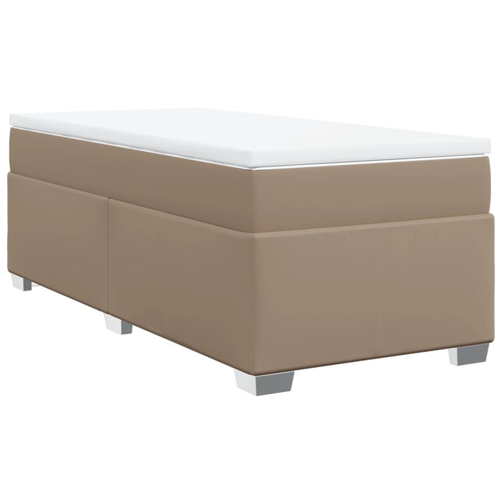 kontinentalseng 90x200 cm kunstlæder cappuccinofarvet