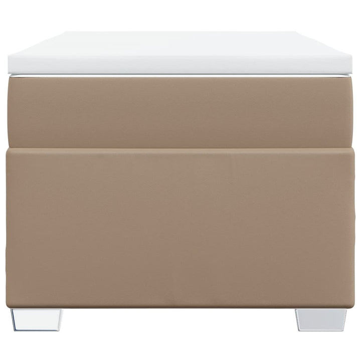 kontinentalseng 90x200 cm kunstlæder cappuccinofarvet