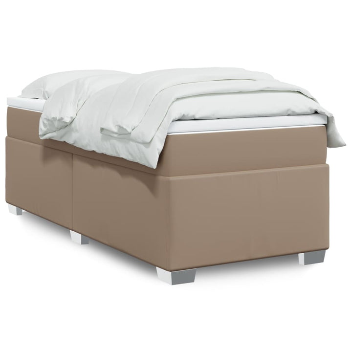 kontinentalseng 90x200 cm kunstlæder cappuccinofarvet