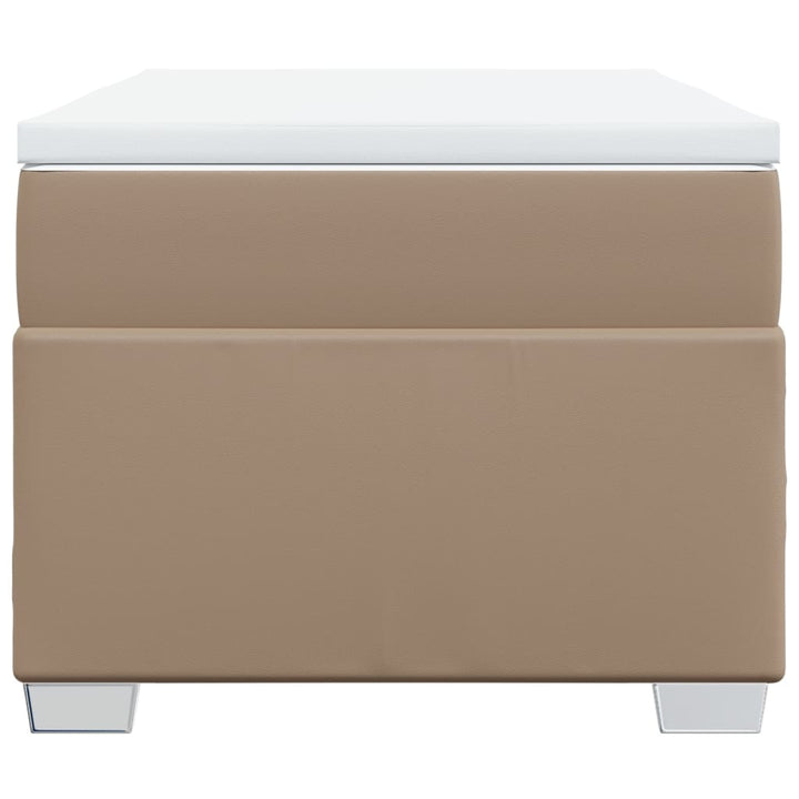 kontinentalseng 100x200 cm kunstlæder cappuccinofarvet