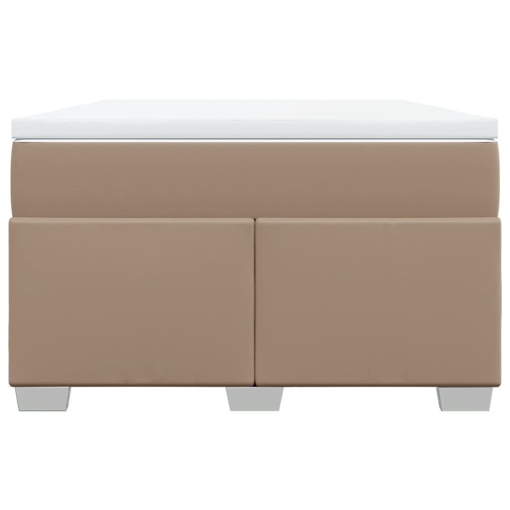 kontinentalseng 120x190 cm kunstlæder cappuccinofarvet