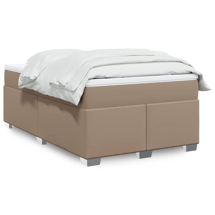 kontinentalseng 120x190 cm kunstlæder cappuccinofarvet