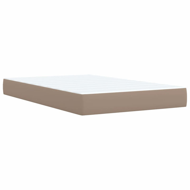 kontinentalseng 120x200 cm kunstlæder cappuccinofarvet