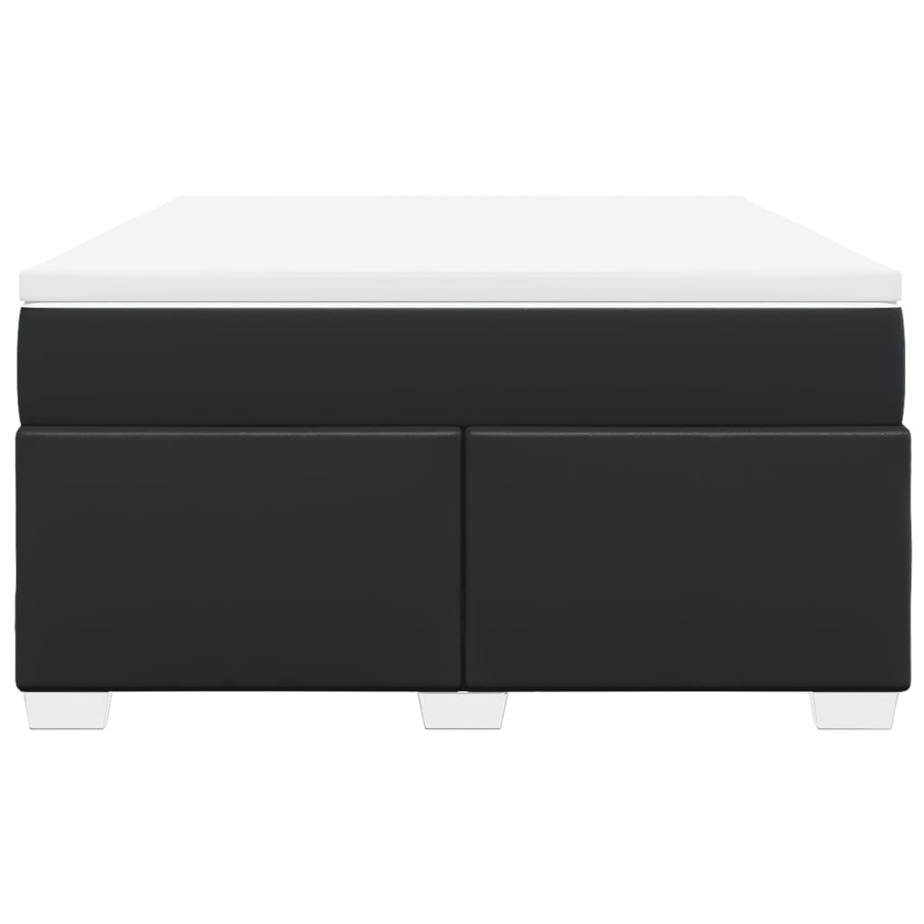 kontinentalseng med madras 140x200 cm kunstlæder sort