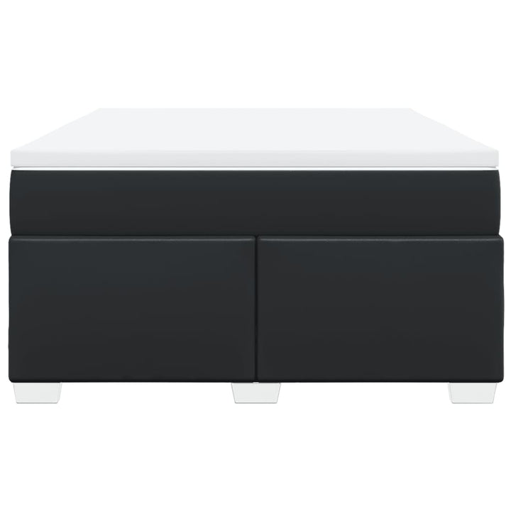 kontinentalseng med madras 140x200 cm kunstlæder sort