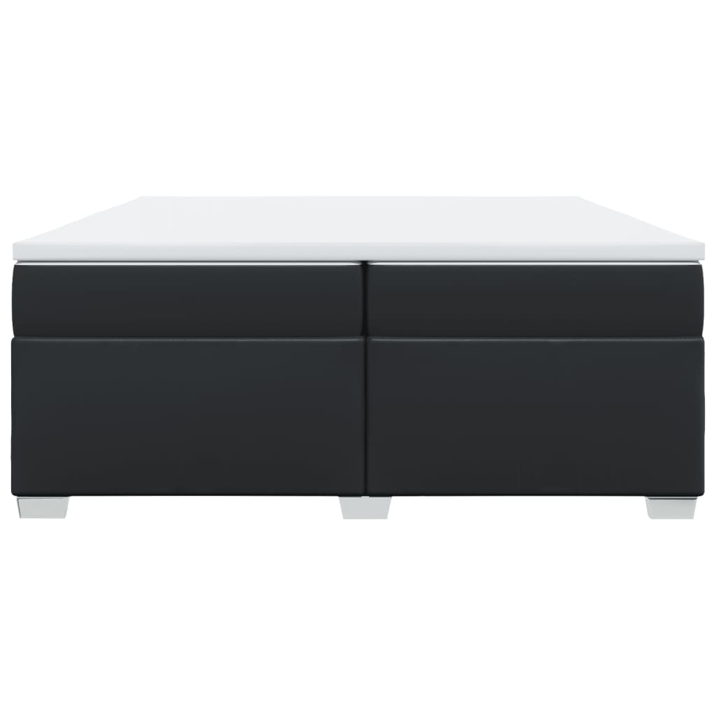 kontinentalseng med madras 200x200 cm kunstlæder sort