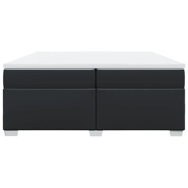 kontinentalseng med madras 200x200 cm kunstlæder sort