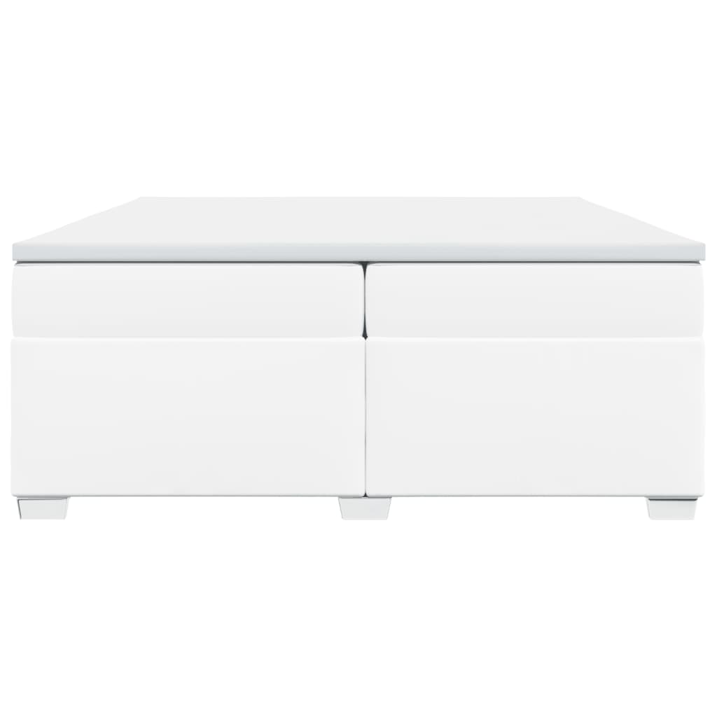 kontinentalseng med madras 200x200 cm kunstlæder hvid