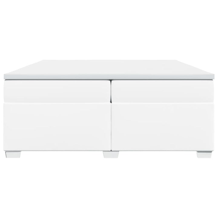 kontinentalseng med madras 200x200 cm kunstlæder hvid