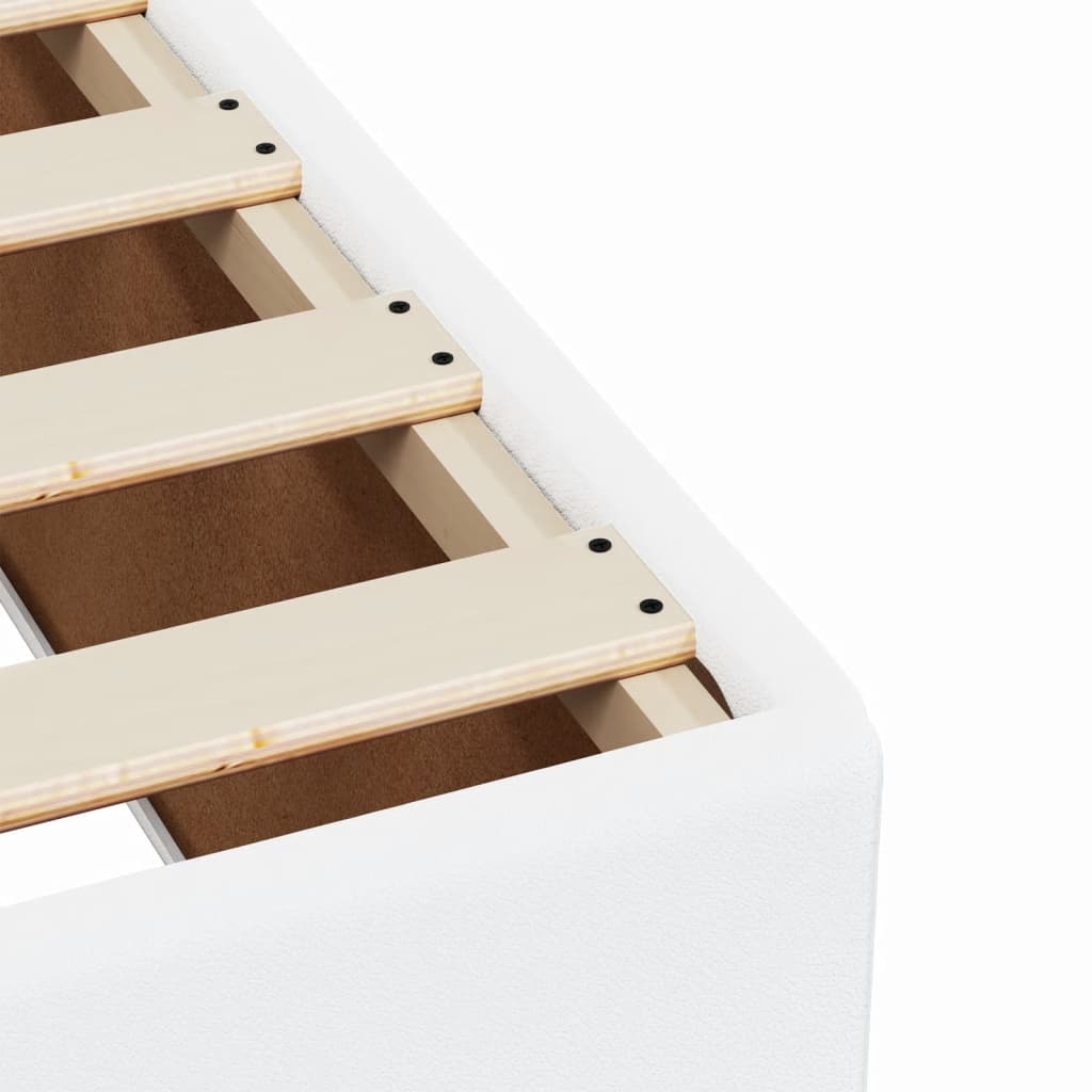 kontinentalseng med madras 200x200 cm kunstlæder hvid