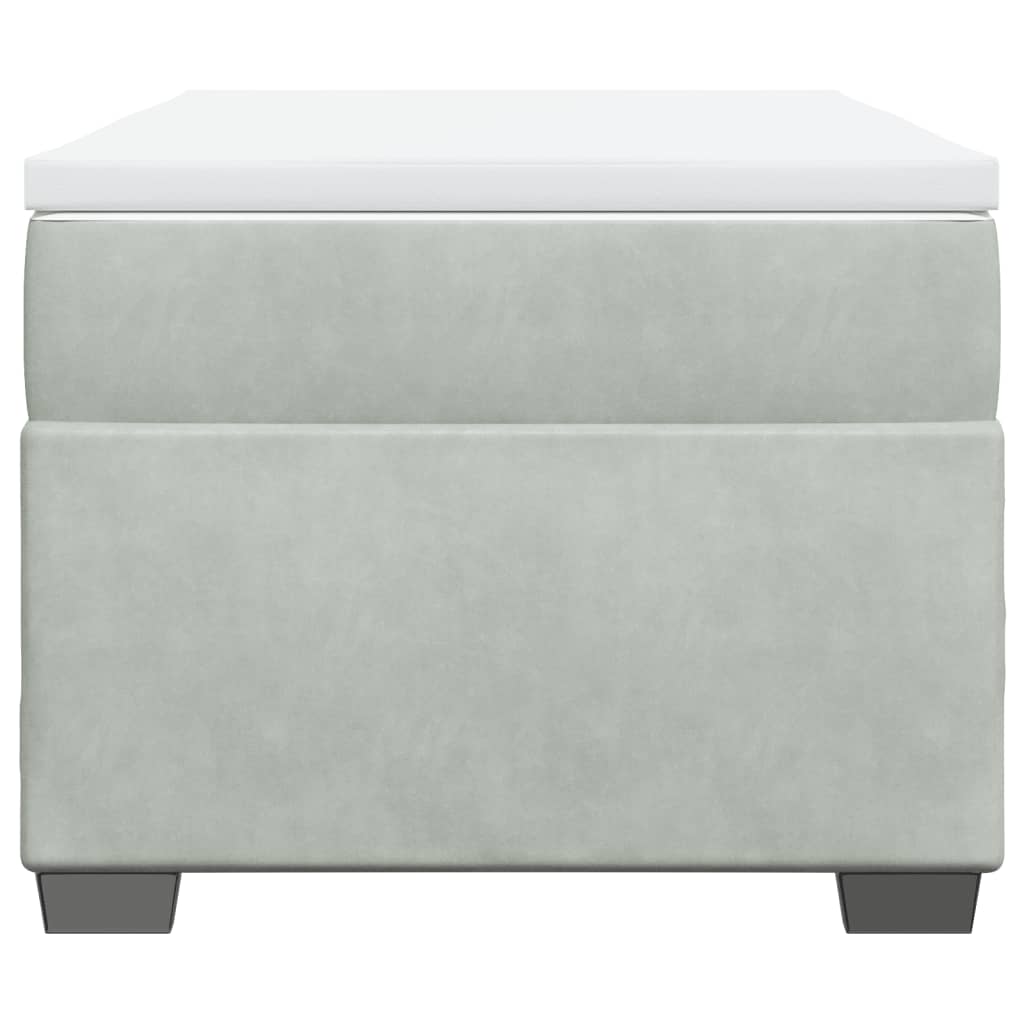 kontinentalseng med madras 80x200 cm fløjl lysegrå