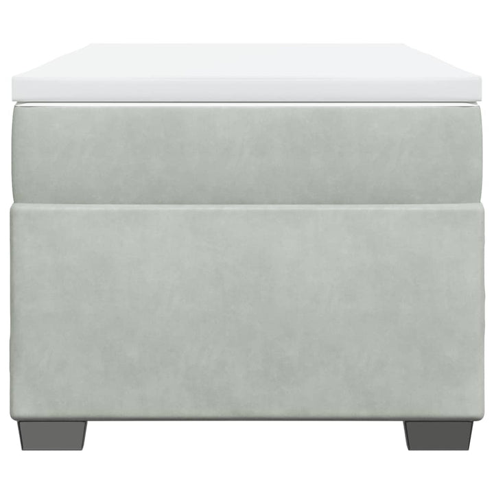 kontinentalseng med madras 80x200 cm fløjl lysegrå