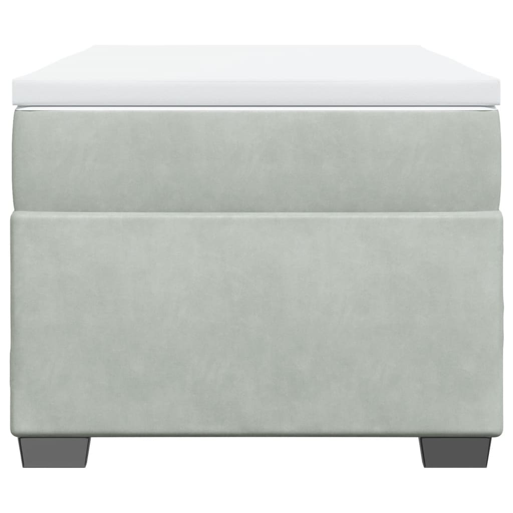 kontinentalseng med madras 90x190 cm fløjl lysegrå