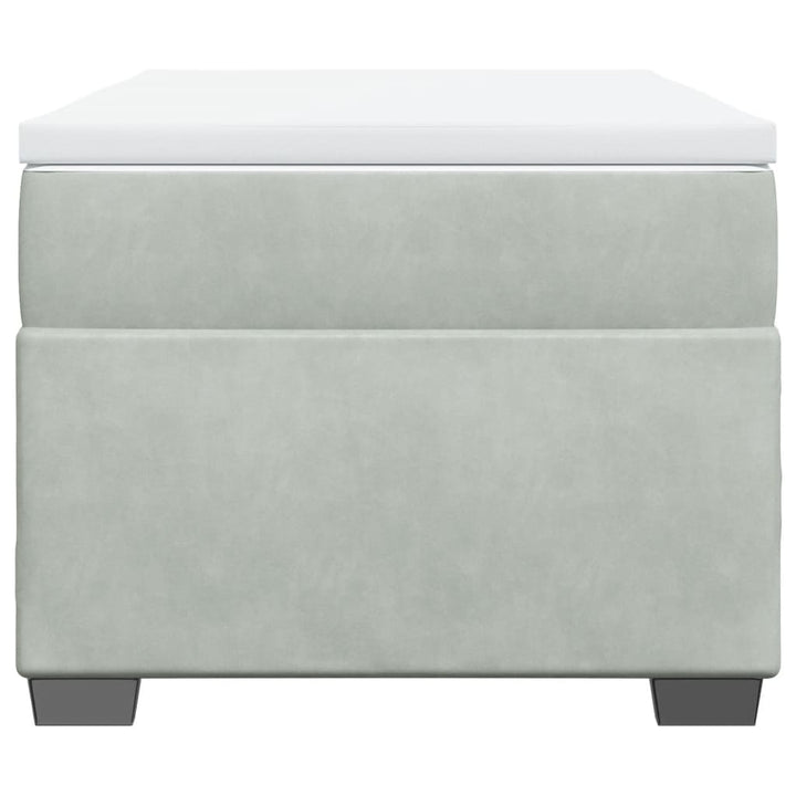 kontinentalseng med madras 90x190 cm fløjl lysegrå