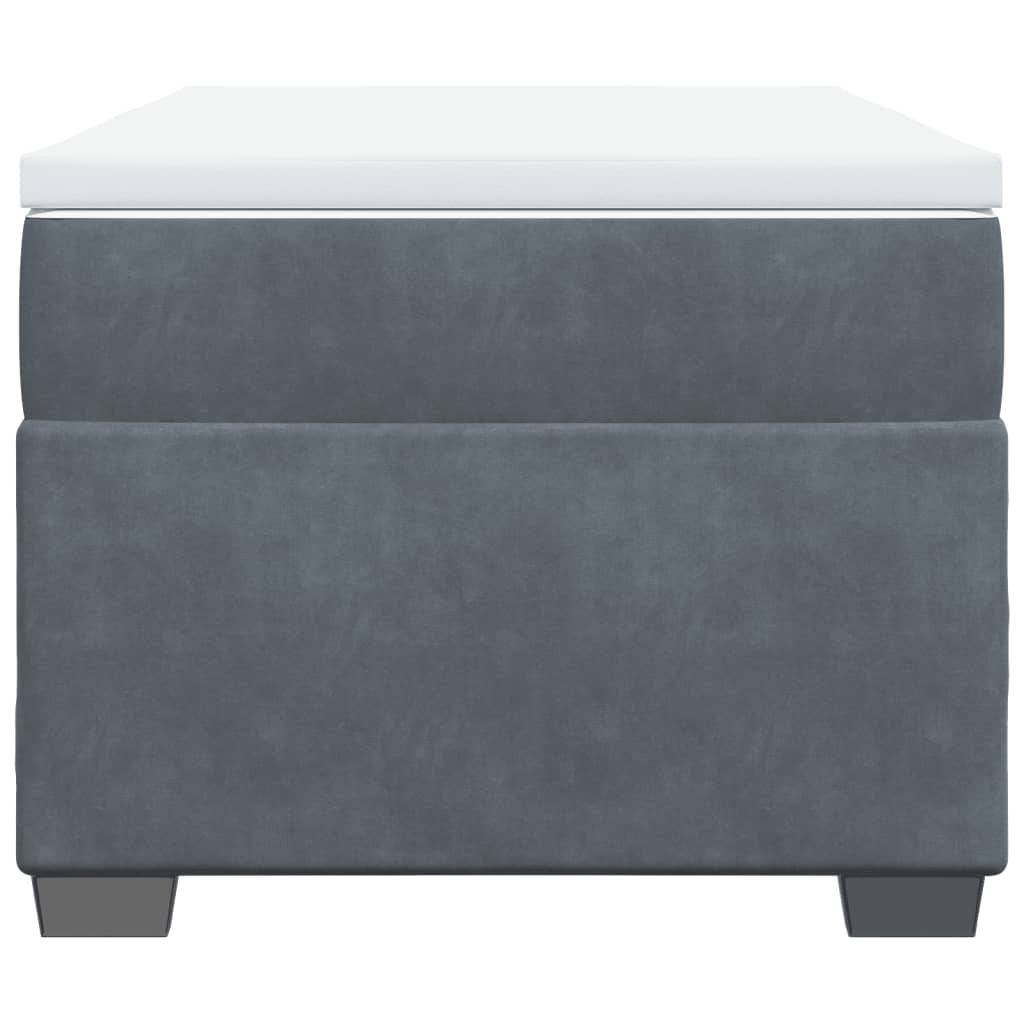 kontinentalseng med madras 90x190 cm fløjl mørkegrå