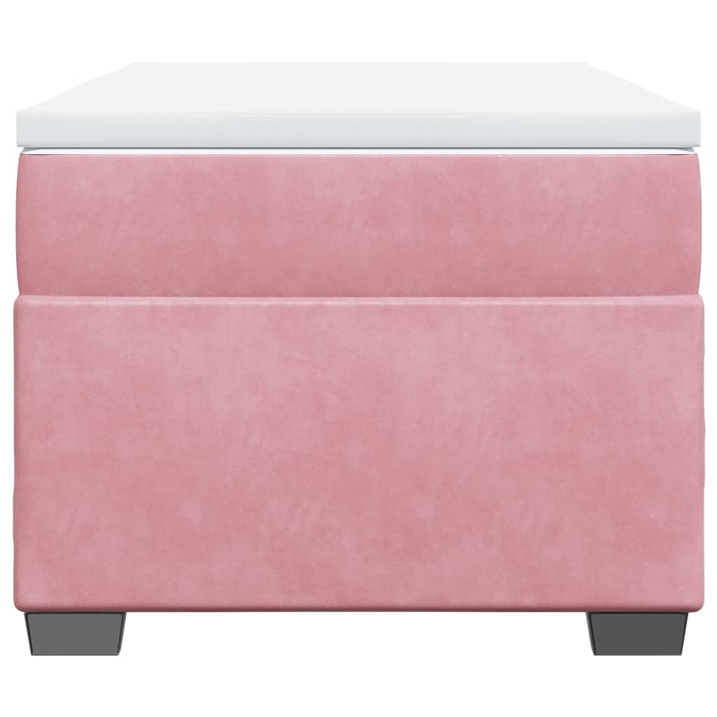 kontinentalseng med madras 90x190 cm fløjl pink