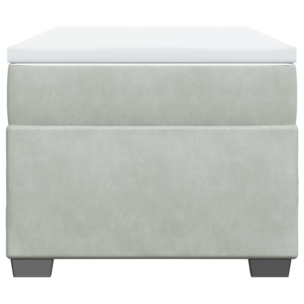 kontinentalseng med madras 90x200cm fløjl lysegrå