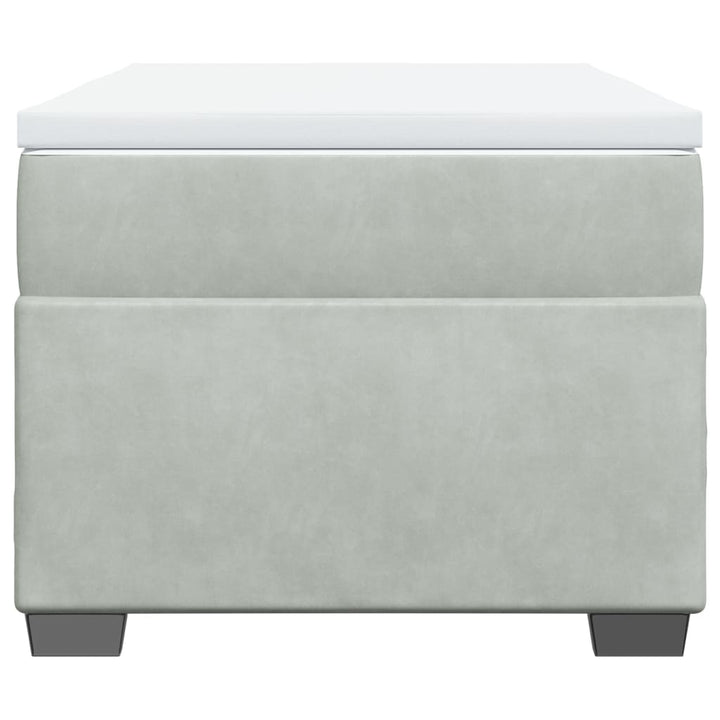 kontinentalseng med madras 90x200cm fløjl lysegrå