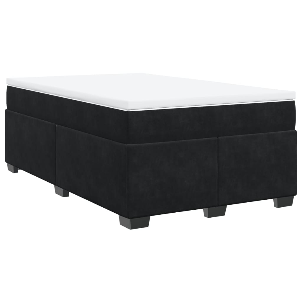 kontinentalseng med madras 120x190 cm velour sort