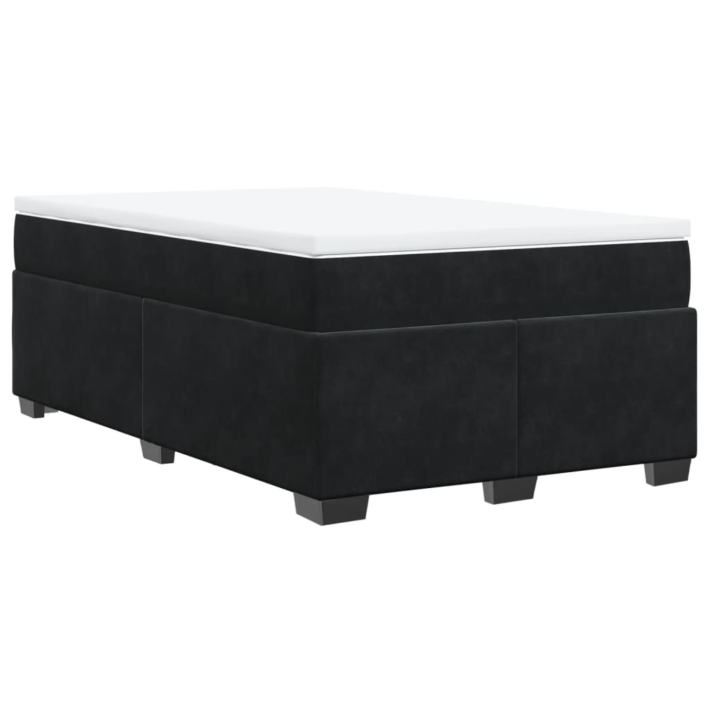kontinentalseng med madras 120x190 cm velour sort