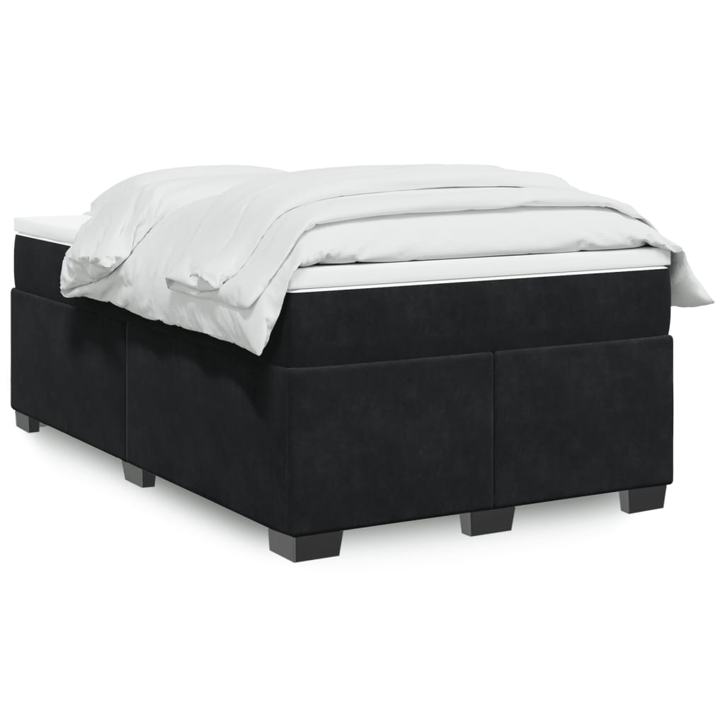 kontinentalseng med madras 120x190 cm velour sort