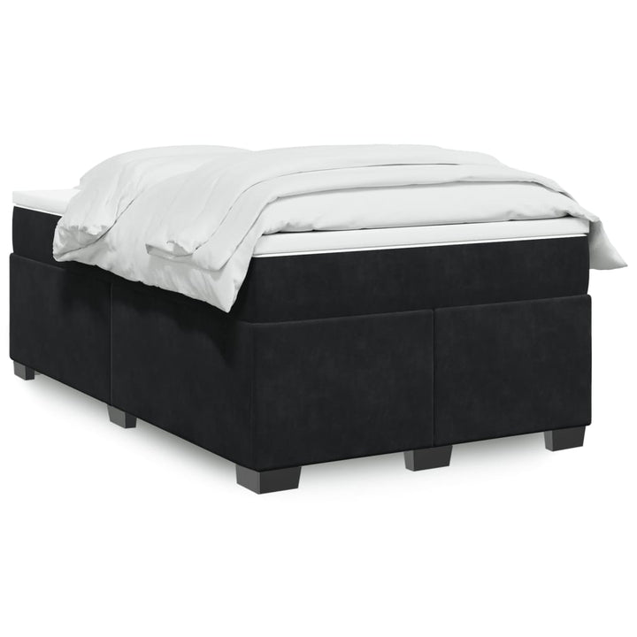 kontinentalseng med madras 120x190 cm velour sort