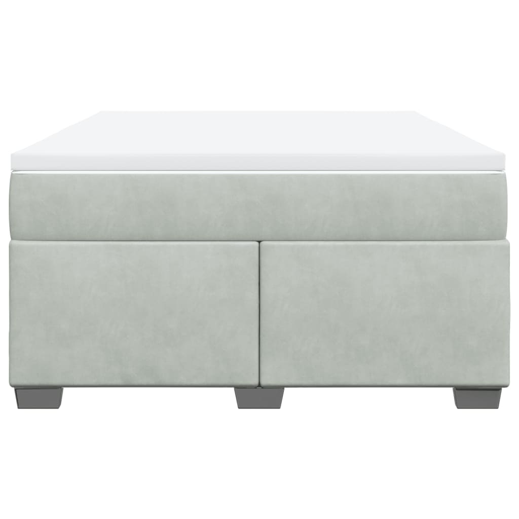 kontinentalseng med madras 140x190 fløjl lysegrå