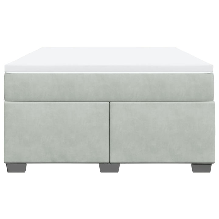 kontinentalseng med madras 140x190 fløjl lysegrå