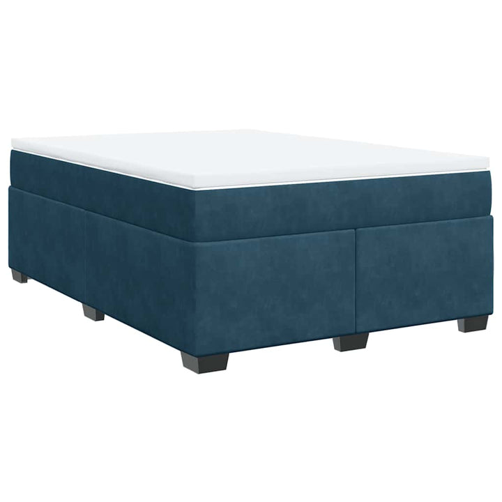 kontinentalseng med madras 140x200 cm fløjl mørkeblå