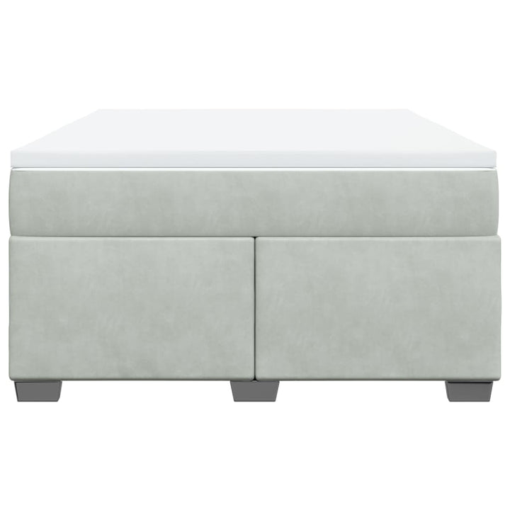 kontinentalseng med madras 160x200 cm fløjl lysegrå