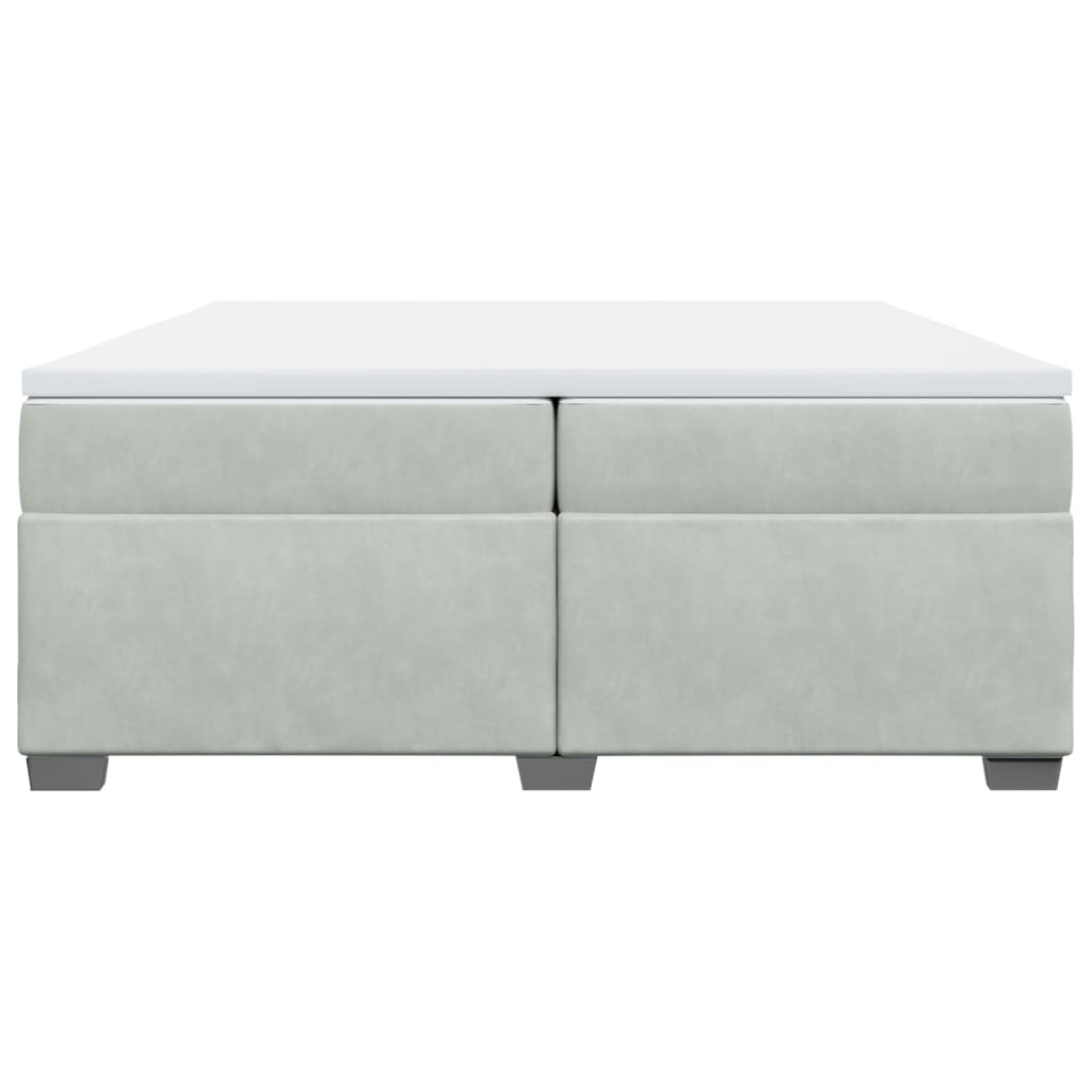 kontinentalseng med madras 200x200 cm fløjl lysegrå