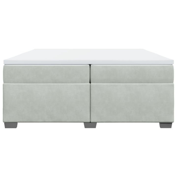 kontinentalseng med madras 200x200 cm fløjl lysegrå