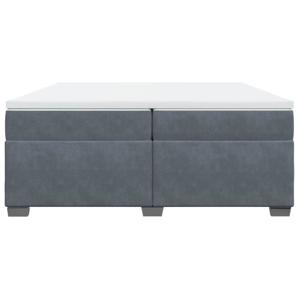 kontinentalseng med madras 200x200 cm fløjl mørkegrå