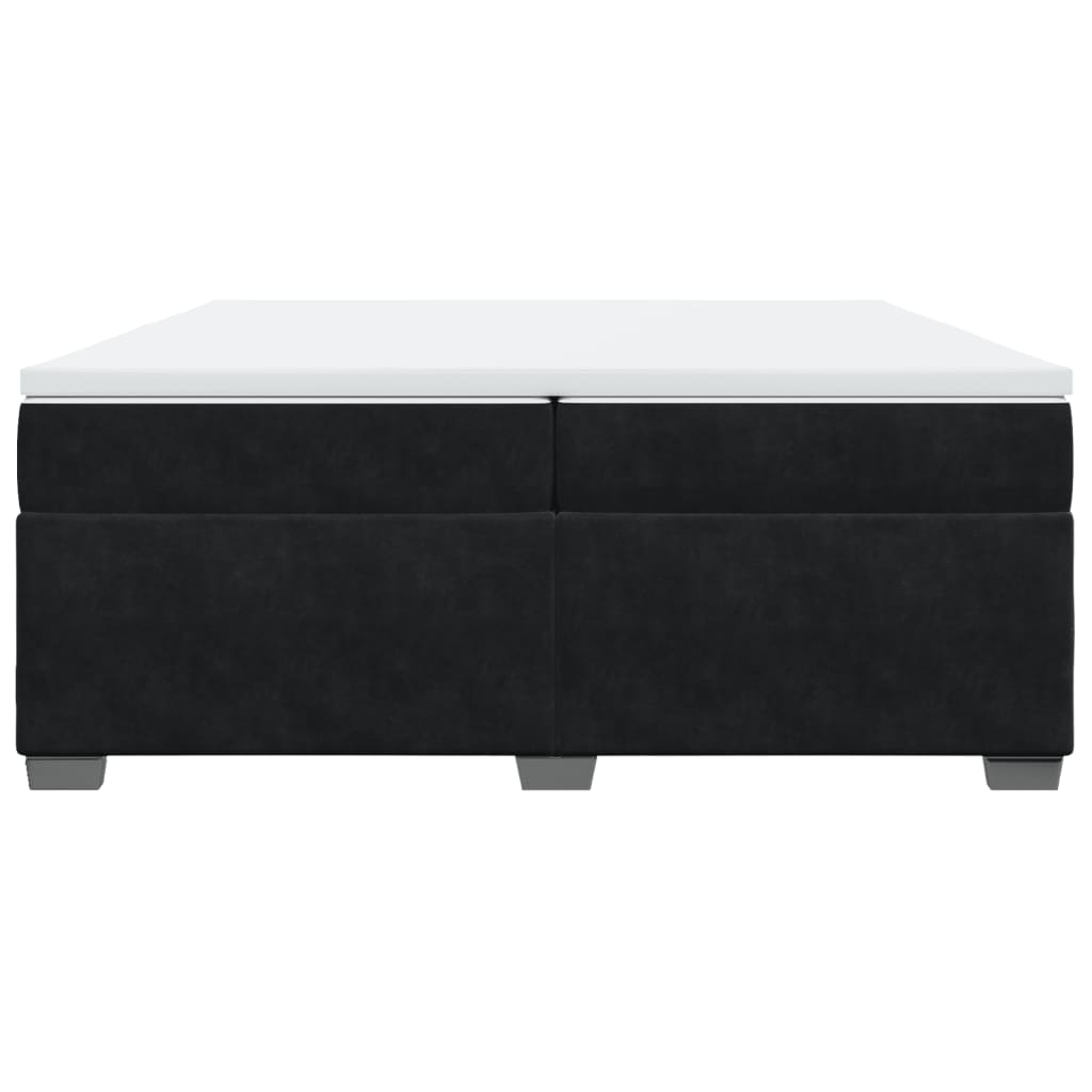 kontinentalseng med madras 200x200 cm fløjl sort