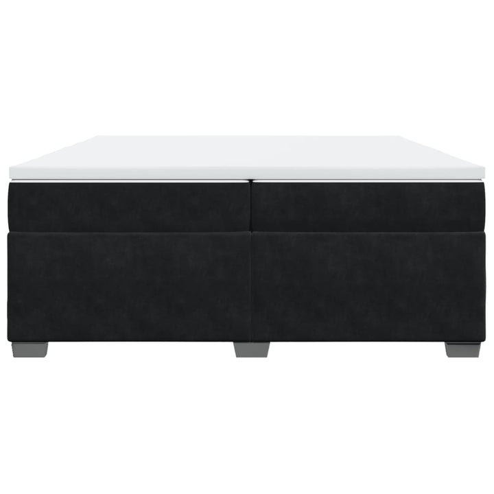 kontinentalseng med madras 200x200 cm fløjl sort