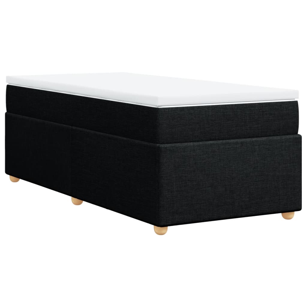 kontinentalseng med madras 90x190 cm stof sort