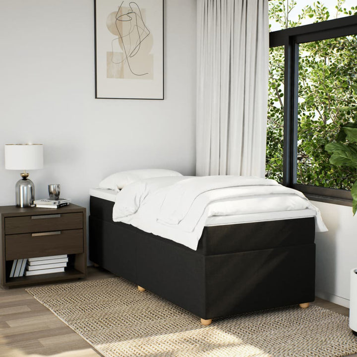 kontinentalseng med madras 90x190 cm stof sort