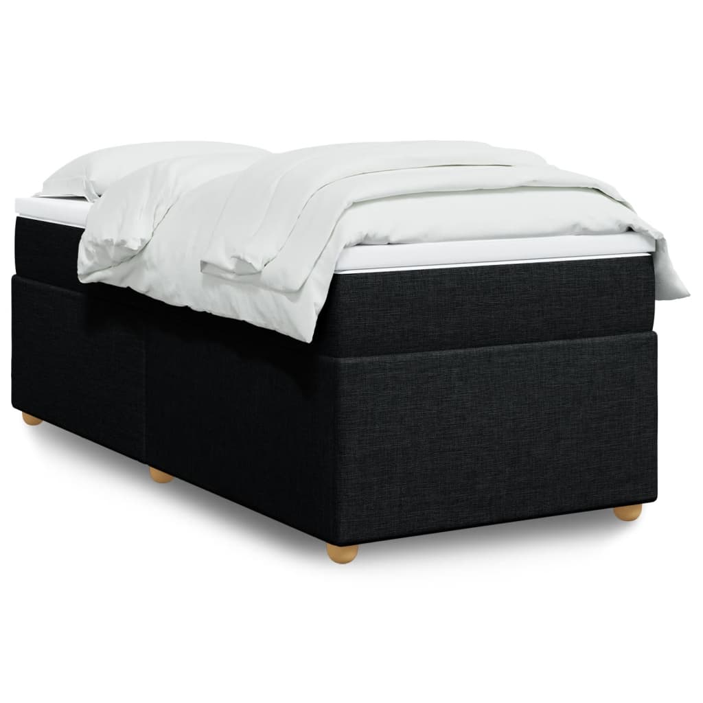 kontinentalseng med madras 90x190 cm stof sort