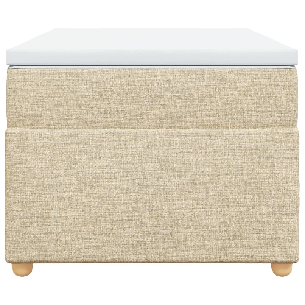 kontinentalseng med madras 90x190 cm stof cremefarvet