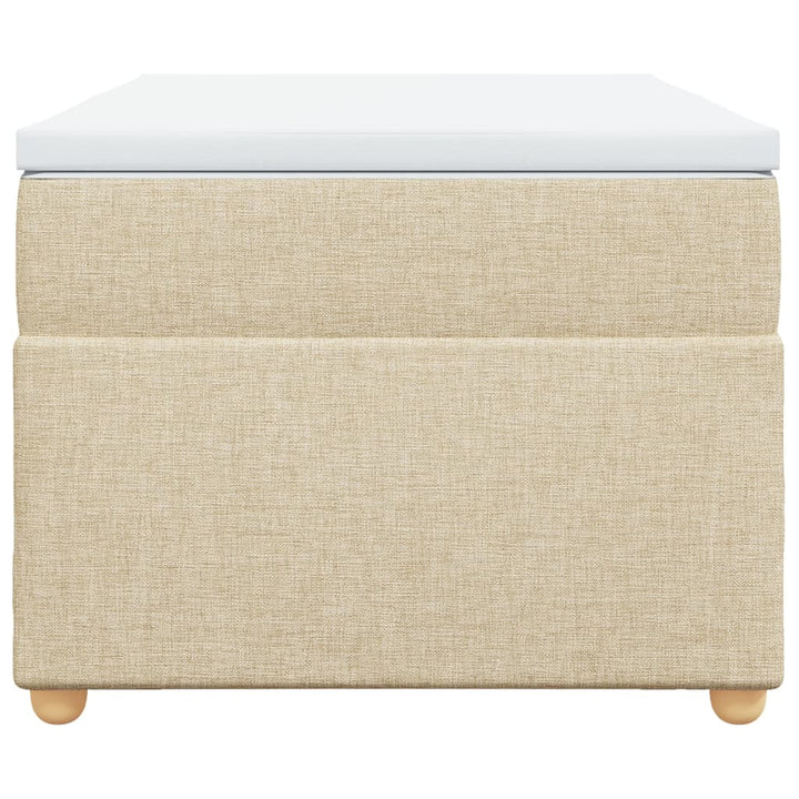 kontinentalseng med madras 90x190 cm stof cremefarvet