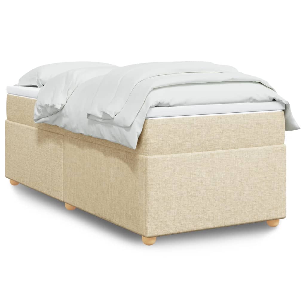 kontinentalseng med madras 90x190 cm stof cremefarvet