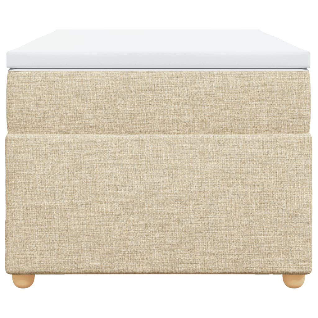 kontinentalseng med madras 90x200 cm stof cremefarvet